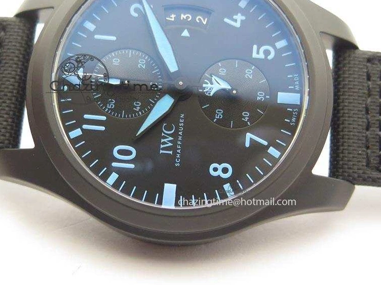 MIROTIME 0812 Pilot Chrono IW388003 Real Ceramic V6F 1:1 Best Edition On Black Nylon Strap A StreetReady 7284